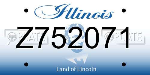 Z752071 Illinois License Plate