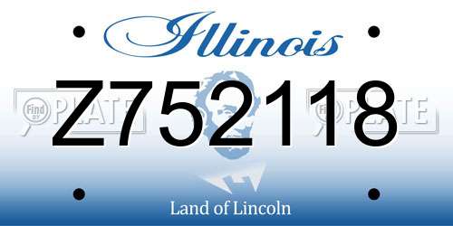 Z752118 Illinois License Plate