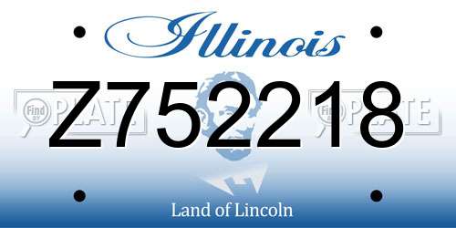 Z752218 Illinois License Plate