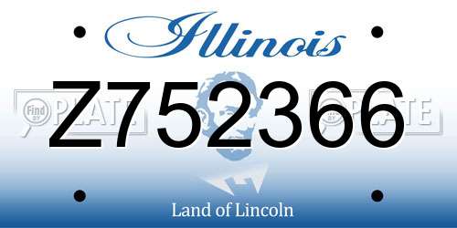 Z752366 Illinois License Plate