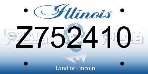 Z752410 Illinois License Plate