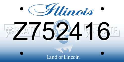 Z752416 Illinois License Plate