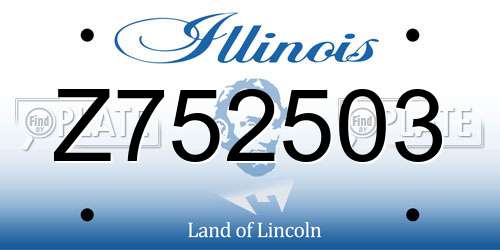 Z752503 Illinois License Plate