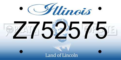 Z752575 Illinois License Plate