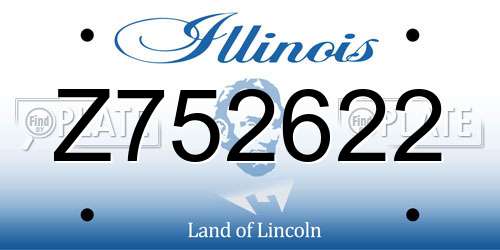 Z752622 Illinois License Plate