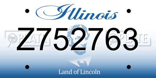 Z752763 Illinois License Plate