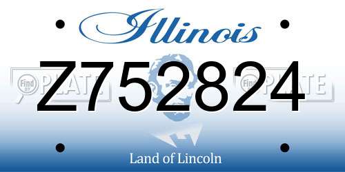 Z752824 Illinois License Plate