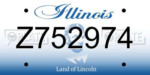 Z752974 Illinois License Plate