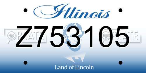 Z753105 Illinois License Plate
