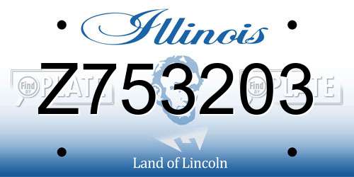 Z753203 Illinois License Plate