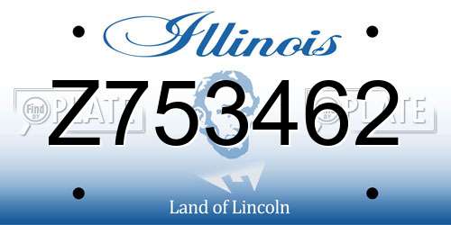 Z753462 Illinois License Plate