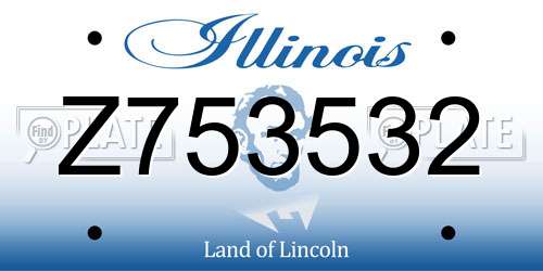 Z753532 Illinois License Plate