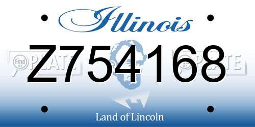 Z754168 Illinois License Plate
