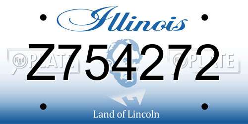 Z754272 Illinois License Plate