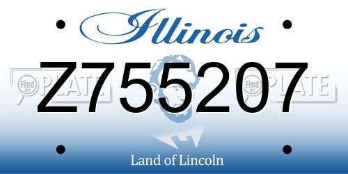 Z755207 Illinois License Plate