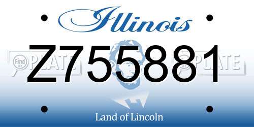 Z755881 Illinois License Plate