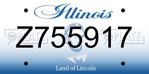 Z755917 Illinois License Plate