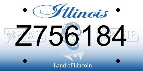 Z756184 Illinois License Plate