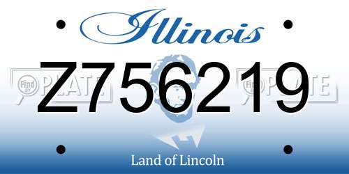 Z756219 Illinois License Plate