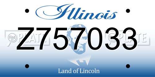 Z757033 Illinois License Plate