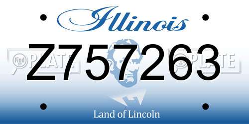 Z757263 Illinois License Plate