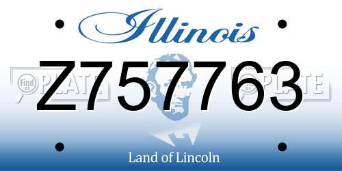 Z757763 Illinois License Plate