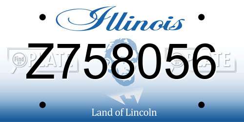 Z758056 Illinois License Plate