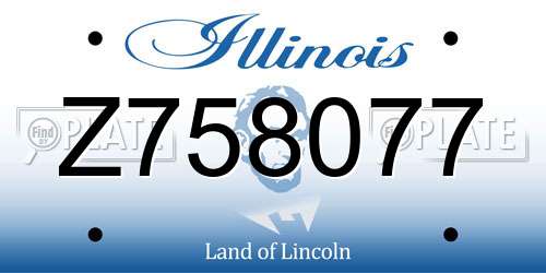 Z758077 Illinois License Plate