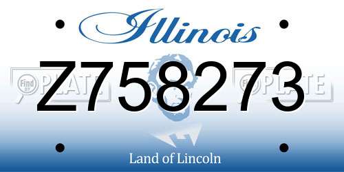 Z758273 Illinois License Plate