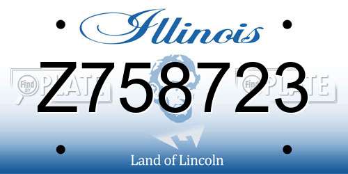 Z758723 Illinois License Plate