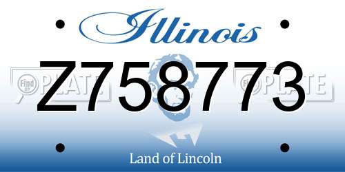Z758773 Illinois License Plate