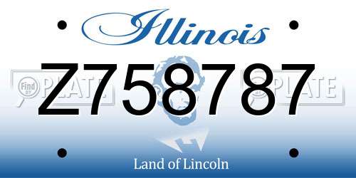 Z758787 Illinois License Plate