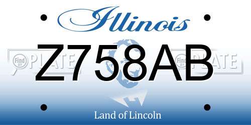Z758AB Illinois License Plate
