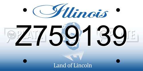Z759139 Illinois License Plate