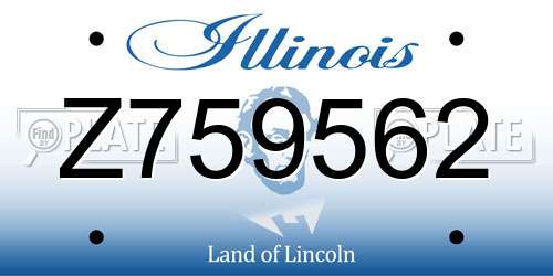Z759562 Illinois License Plate
