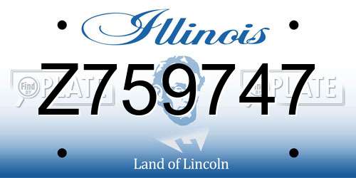 Z759747 Illinois License Plate