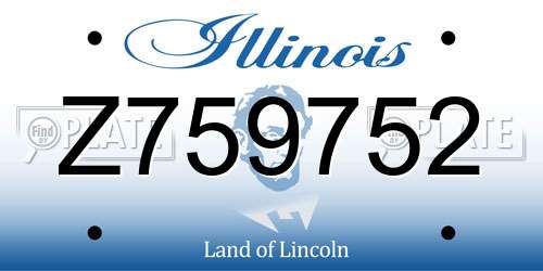 Z759752 Illinois License Plate
