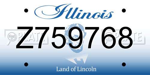 Z759768 Illinois License Plate