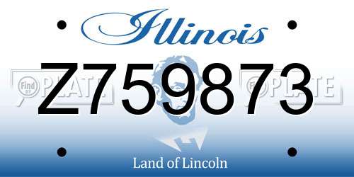Z759873 Illinois License Plate