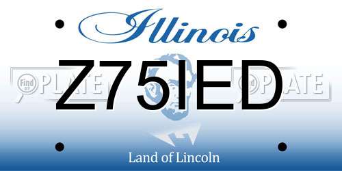 Z75IED Illinois License Plate
