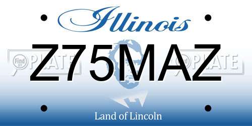 Z75MAZ Illinois License Plate