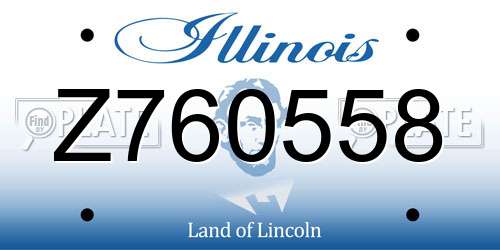 Z760558 Illinois License Plate