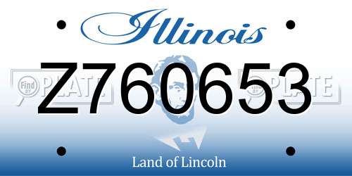 Z760653 Illinois License Plate