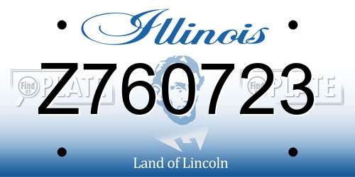 Z760723 Illinois License Plate