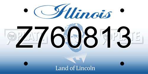 Z760813 Illinois License Plate