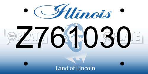 Z761030 Illinois License Plate