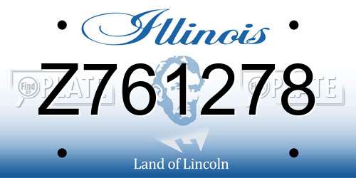 Z761278 Illinois License Plate
