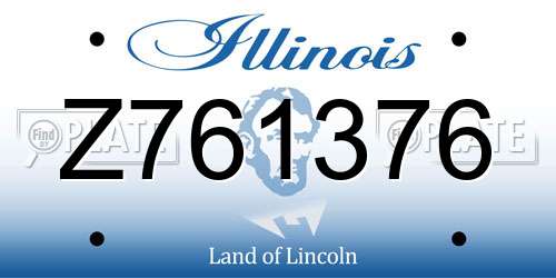Z761376 Illinois License Plate
