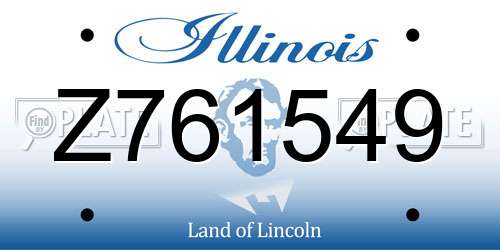 Z761549 Illinois License Plate