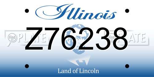 Z76238 Illinois License Plate
